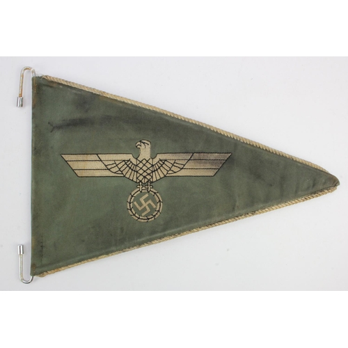 350 - German Wehrmacht Officers car pennant, service wear.