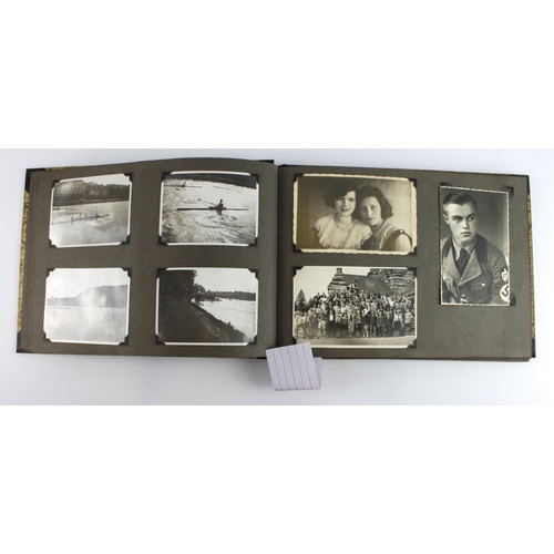 395 - German WW2 photo album with a selection of German letters spanning from 1940 to 1949 and various oth... 