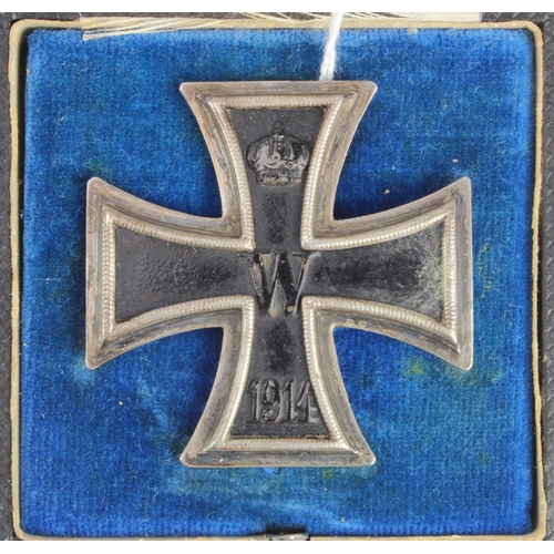 409 - Imperial Iron Cross 1st Class with case. Marked KO below clip.