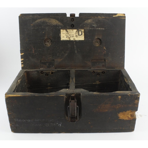 445 - WW2 German 15cm Sig 33 Cartridge Box with original labels, stencils, and internals.