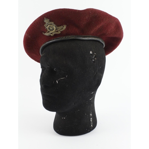 465 - Airborne Artillery Para beret 1953 dated, made by Kangol size 6 3/4 in very good condition with orig... 