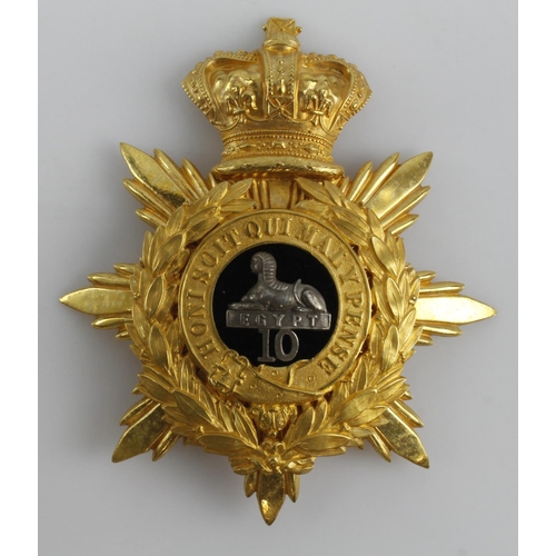 565 - Officers QV gilt Helmet Plate for the 10th Foot (Lincolnshire Regt)