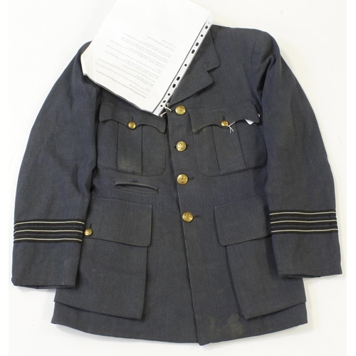 579 - RAF WW2 officers service jacket belonging to Wing Commander James Boyd Shield RAF Medical Service.