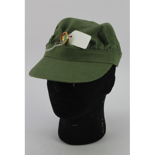 625 - Vietnam War Era Vietcong Olive Drab Hat with Badge.