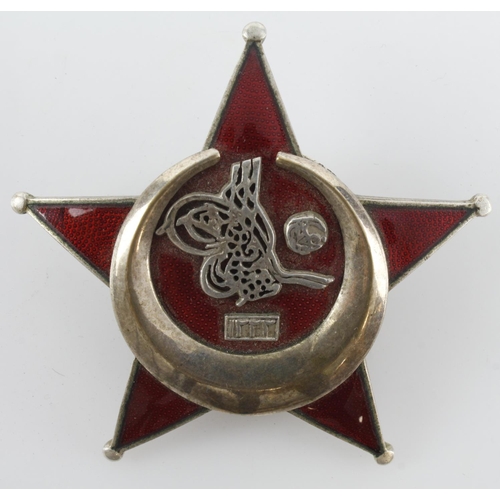 660 - WW1 Ottoman (Turkish) Officers War Medal “The Gallipoli Star”. Nice private purchase screw back vers... 