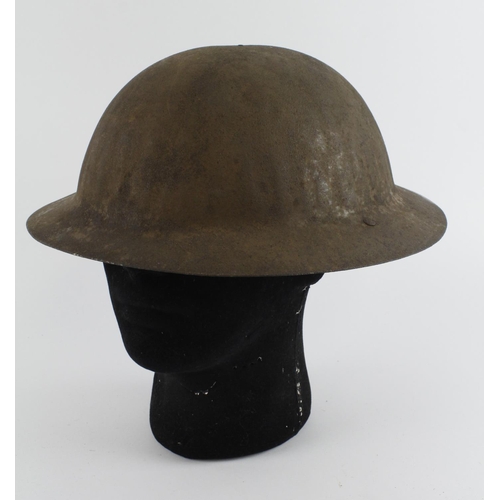 666 - WW1 Raw edge Brodie helmet shell no lining clean example, vendor states found in barn on the Somme.