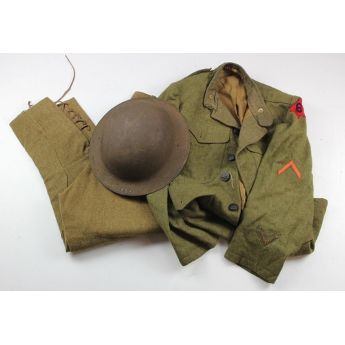 677 - WW1 US army solders uniform with jacket complete with div patch (no 6 in a red star) correct collar ... 