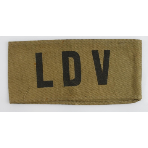 709 - WW2 scarce LDV arm band (Local Defence Volunteers) forerunner of the Home Guard