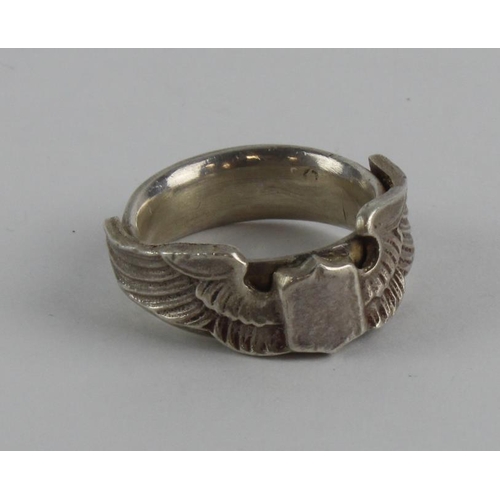 715 - WWS US Sterling Silver US Pilots/Glider Pilots Ring.