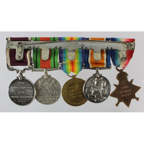 720 - 1914 Star Trio with original Aug-Nov clasp (L-13592 Pte W Peach 2/Middx R), Defence Medal, Army LSGC... 