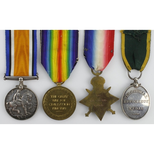 721 - 1914 Star Trio with original Mons Clasp (confirmed on MIC) and MID to Victory (618 Pte J Devine RAMC... 