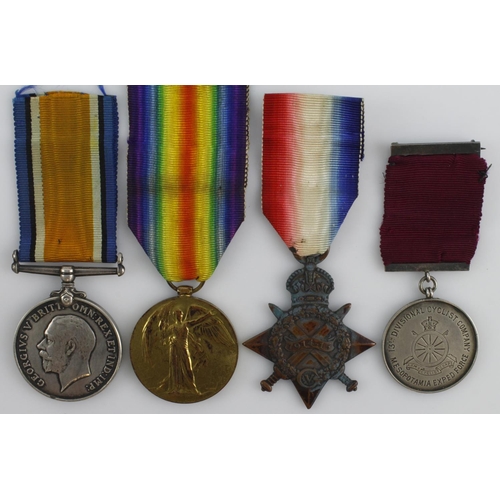 729 - 1915 Star Trio (2152 Pte J H Donaldson C.Cyc.Corps), with an attractivly engraved medal '13th Divisi... 