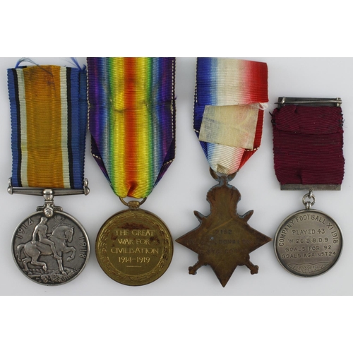 729 - 1915 Star Trio (2152 Pte J H Donaldson C.Cyc.Corps), with an attractivly engraved medal '13th Divisi... 