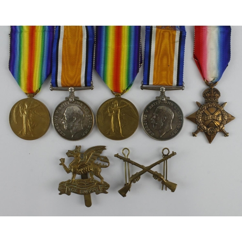 731 - 1915 Star Trio named (L-8073 Pte W G Ingleton R.Suss Regt). Killed In Action with the 2nd Bn 9/5/191... 