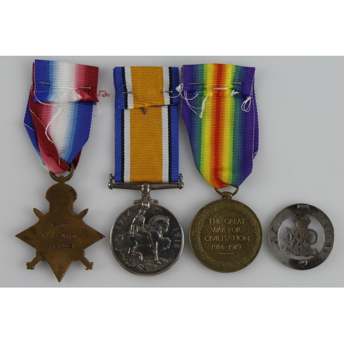 733 - 1915 trio with SWB to S/8160 Pte Simon Murray Seaforth Highlanders.