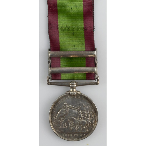 734 - Afghanistan Medal 1881 with bars Ahmed Khel, and Kandahar named (2139 Pte G Alborough 2/60th Foot) K... 