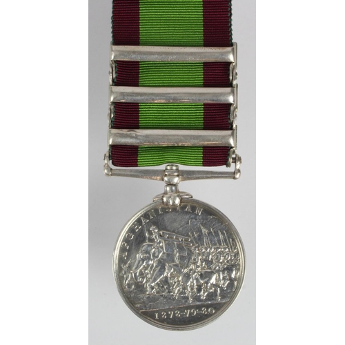 735 - Afghanistan Medal 1881 with bars Charasia / Kabul / Kandahar, named (1304 Pte H Jones 9th Lancers) w... 