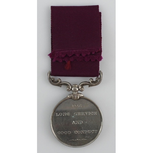 741 - Army LSGC Medal QV named (1452 Pte G Church, 81st Foot). Loyal Lincoln Volunteers. With copy service... 