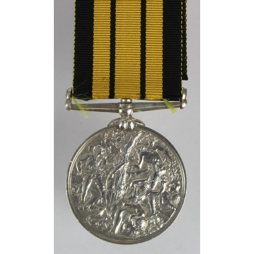 748 - Ashantee Medal 1874 no bar, named (R Pyne, Dom: 2Cl HMS Himalaya, 73-74) with copy medal roll