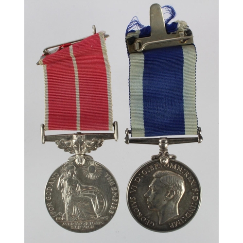 752 - BEM (Mily) named (A.B. Henry Darbyshire. D/J 100446 RN), and Naval LSGC Medal GVI (J.100446 H Darbys... 