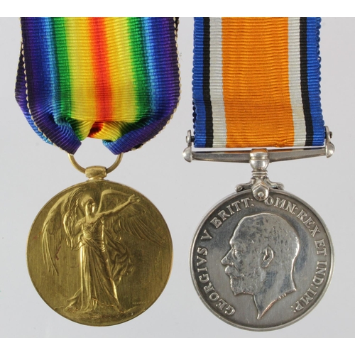 760 - BWM & Victory Medal (13685 Pte E T Davies C of Lond Yeo).   (2)