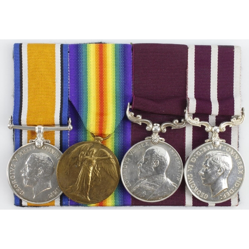 764 - BWM & Victory Medal (30110 B.Q.M.Sjt A E Clay RA), EDVII Army LSGC Medal (90206 Sjt A Clay RFA), and... 