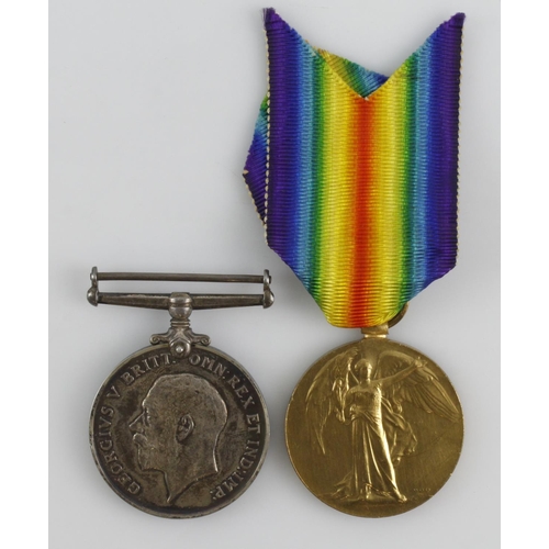 774 - BWM & Victory Medal (SS.7113 E Wallis AB RN) born Peterborough. With copied research