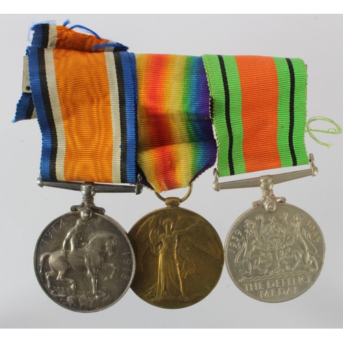 776 - BWM & Victory Medal + Defence Medal mounted as worn (5399 Pte A J Hayward 6-London Regt).  (3)