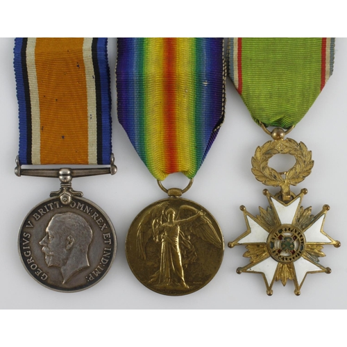 777 - BWM & Victory Medal named (46105 Pte A E Hayward MGC). With an Irish Regimental Medal (?) and MGC Ce... 