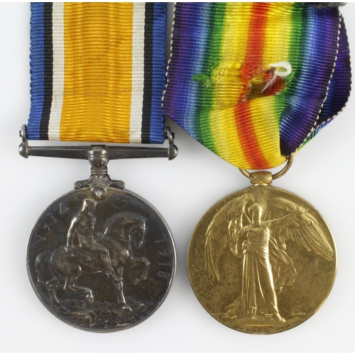 781 - BWM & Victory medal to (997 Pte. S. Wesson Rif. Brig.) Served with 21st Bn