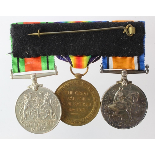 782 - BWM & Victory Medal with Defence Medal (G-14151 Pte W Walker R.Suss R) Served 9th and 7th Bn's.  (3)