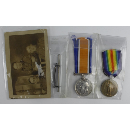 783 - BWM & Victory Medal, Wound Stripe and Photograph for 63252 Bomb H. Cooke Royal Artillery.