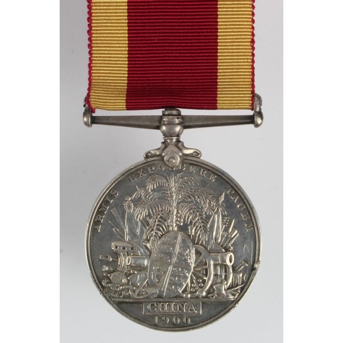 814 - China War Medal 1900 in silver, no clasp, engraved (201134 Chas Matthews P.O. 2nd Cl HMS Centurian).... 