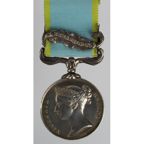 823 - Crimea Medal 1854 with Sebastopol clasp, engraved (Pte J Kernon 38th Foot). South Staffordshire. Wit... 