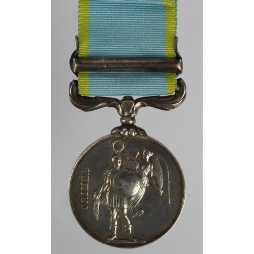 823 - Crimea Medal 1854 with Sebastopol clasp, engraved (Pte J Kernon 38th Foot). South Staffordshire. Wit... 