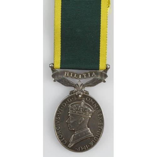 835 - Efficiency Medal GVI with Militia clasp (2311992 Sglmn J Beaumont R.Signals)