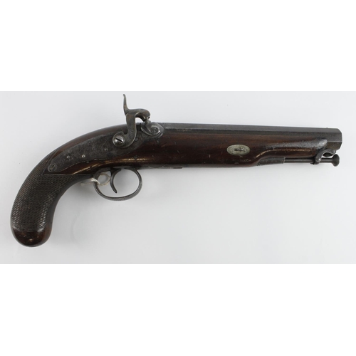 86 - Percussion overcoat pistol c1840 by Smith & Son London.