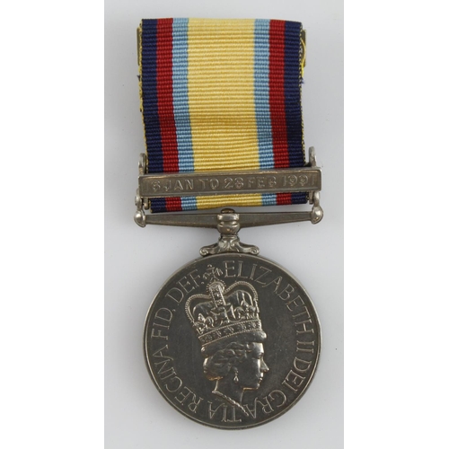 861 - Gulf war medal 1990-91 with 6 Jan-28 Feb 1991 bar to SG A S Pentek SP.MILl.CH.100.