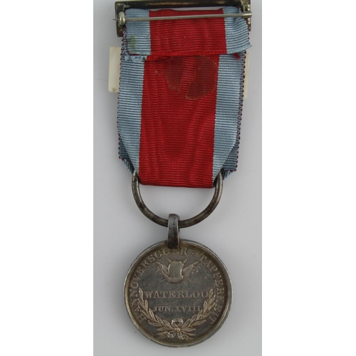 862 - Hanoverian Medal for Waterloo 1818 impressed (Soldat August Timmer, Grenadier Bat. Ostfriesland). Wi... 