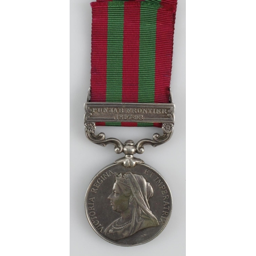 869 - India Medal 1895 with clasp Punjab Frontier 1897-98 named (2179 Pte T Clements 3d Bn Rifle Brigade) ... 