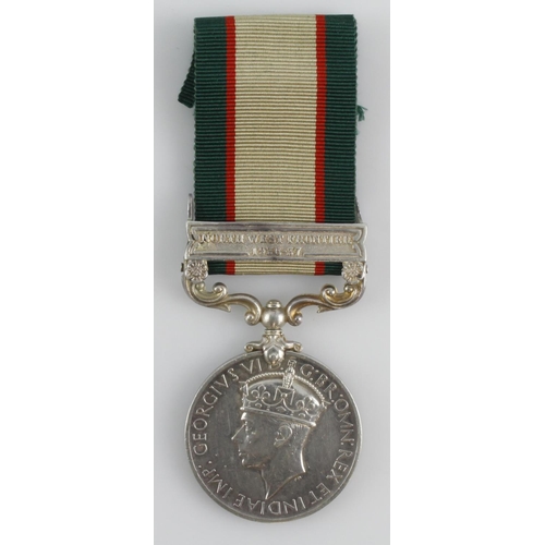 873 - India Medal GVI with North West Frontier 1936-37 clasp (4389102 Pte G Souter, Green Howards) served ... 