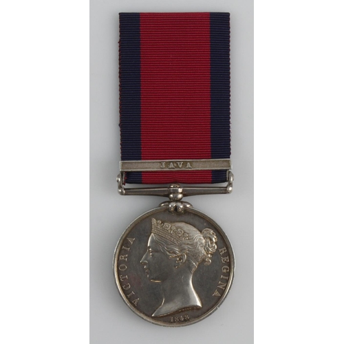 896 - Military General Service Medal 1847 with Java clasp, impressed (Saml Palmer, 59th Foot) 2nd Nottingh... 