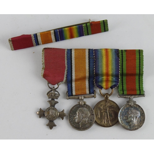 899 - Miniature MBE medal group and medal bar attributed to Major F J Smith served Rifle Brigade WW1 Cambr... 