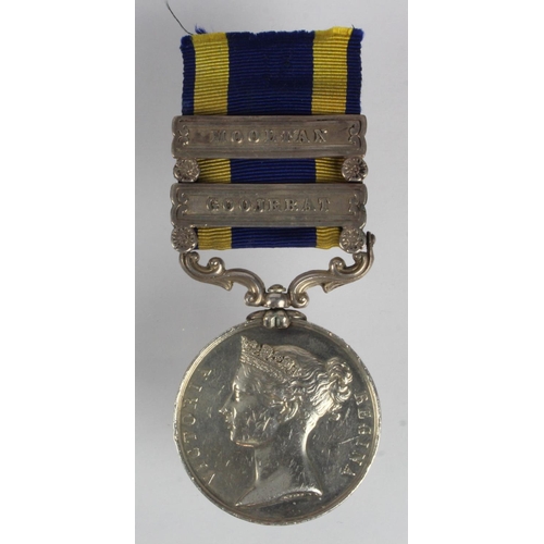 907 - Punjab Medal 1849 with bars Mooltan / Goojerat impressed (Serjt J Sheridan 10th Foot) Royal Lincolns... 