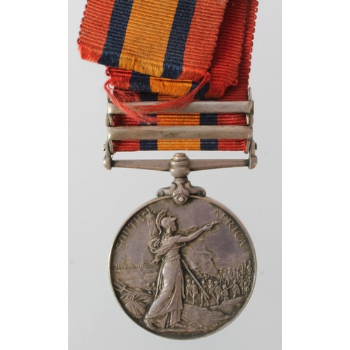 916 - QSA with bars CC/OFS named (1883 Pte E M Parry 21st Coy 2nd Impl Yeo). Cheshire. With copy medal rol... 