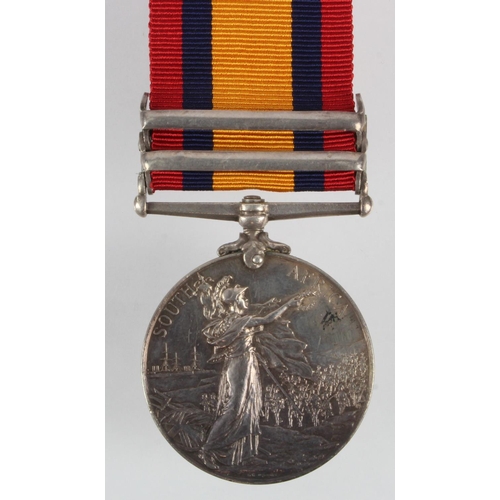 925 - QSA with bars CC/Witt named (8173 Pte G Copland 1st Highland Lt Infy) with copy medal roll