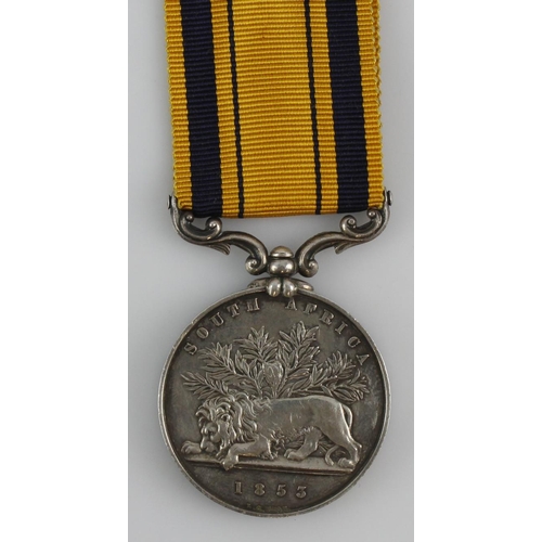 938 - South Africa Medal 1853 impressed (J.Dyer. Master At Arms). With copy medal roll, served HMS Castor.