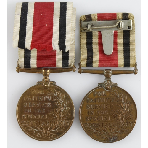 940 - Special Constabulary Long Service medals to father and son. GRVI George Batterby and ERII Clearance ... 