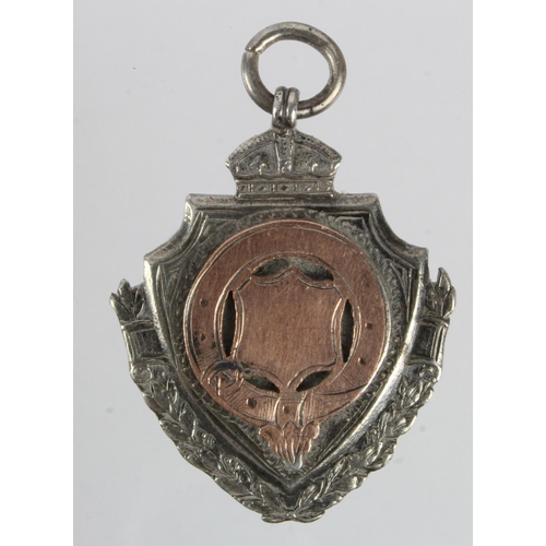 948 - Welsh Tribute fob WW1 - silver hallmarked for 1918, engraved (Presented to R O Evans by his Gyfellio... 