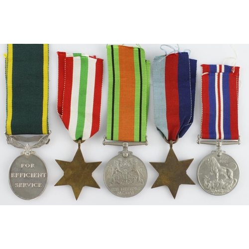 958 - WW2 group for 1475005 Fus F S Moody RF. 1939-45 Star, Italy Star, Defence & War Medal, GVI Efficienc... 